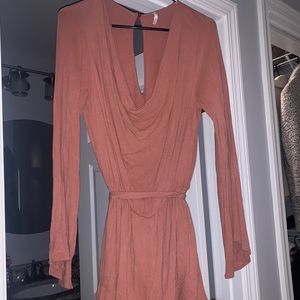 Burnt orange romper low in front